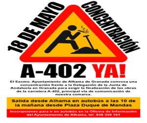 Ante la concentración convocada, la delegada del Gobierno de la Junta y el delegado de Fomento dan explicaciones este jueves en el ayuntamiento de Alhama