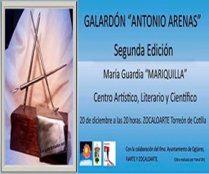 María Guardia “Mariquilla” y Centro Artístico, Literario y Científico de Granada recibirán el premio “Antonio Arenas”