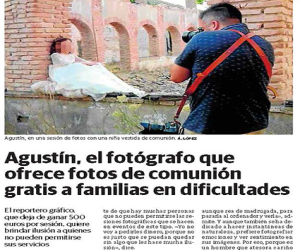 El fotógrafo residente en Alhama, Agustín Zurita, noticia en los medios por su iniciativa solidaria