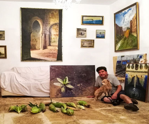 Un rincón del río Cacín y un detalle del 'romance' de los Maestros, premiados en el el XIV Concurso de la Fundación AguaGranada