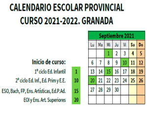 Toda la información para el curso escolar 2021-2022
