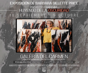 El 17 de septiembre se inaugura la exposición “Proyecto Pandemia: Huyendo de la oscuridad”, de Barbara Gillette Price