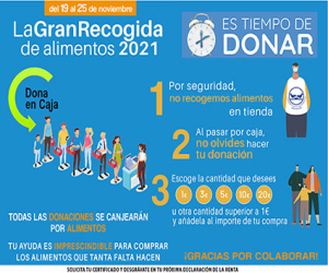 Gran Recogida de Alimentos 2021, del 19 al 25 de noviembre