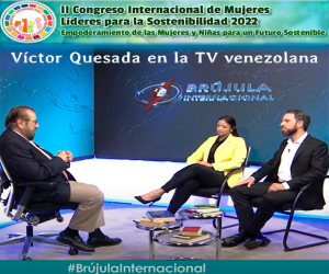 Víctor Quesada entrevistado en la TV venezolana por su participación en el II Congreso Internacional de Mujeres Líderes para la Sostenibilidad 2022