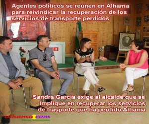 Sandra García exige al alcalde que se implique en recuperar los servicios de trasporte que ha perdido Alhama