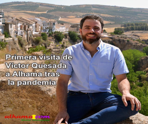 Primera visita de Víctor Quesada a Alhama tras la pandemia