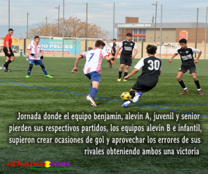 Los equipos alevín B e infantil dan la cara esta jornada
