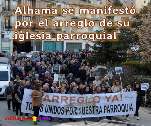 Los alhameños se manifestaron por el arreglo de su parroquia cerrada desde hace cinco años