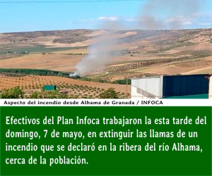 Incendio en el río Alhama