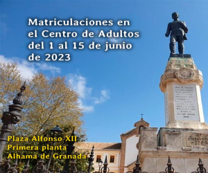 Matriculaciones en el Centro de Adultos del 1 al 15 de junio de 2023