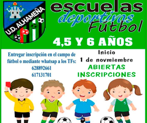 Las escuelas deportivas de fútbol desde el miércoles 1 de noviembre