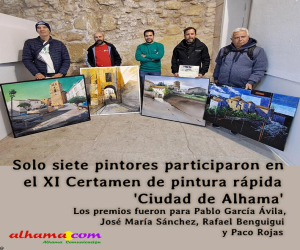 Solo siete pintores participaron en el XI Certamen de pintura rápida 'Ciudad de Alhama'