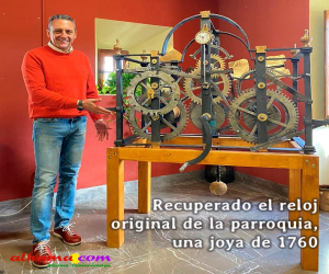 Recuperado el reloj original de la parroquia, una joya de 1760