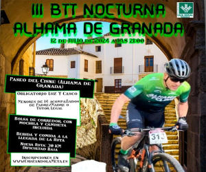 El 12 de julio se celebra la III BTT Nocturna, no competitiva, organizada por Alhama Cycling