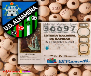 A la venta la lotería de navidad de la UD Alhameña 