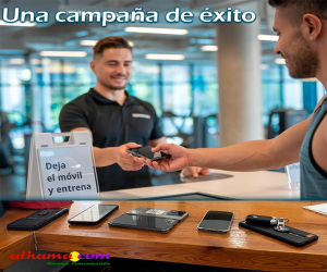 Entrena sin el móvil, muy buena acogida en el gimnasio