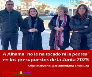 A Alhama “no le ha tocado ni la pedrea” en los presupuestos de la Junta 2025