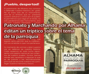 Patronato y Marchando por Alhama editan un tríptico sobre el tema de la parroquia