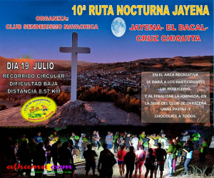 Jayena acoge la 10ª Ruta Nocturna organizada por el Club de Senderismo Navachica