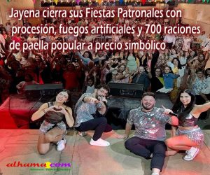 Jayena cierra sus Fiestas Patronales con procesión, fuegos artificiales y 700 raciones de paella popular a precio simbólico