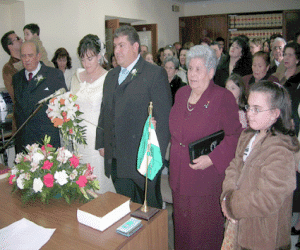 Primera boda civil en el ayuntamiento de Jayena