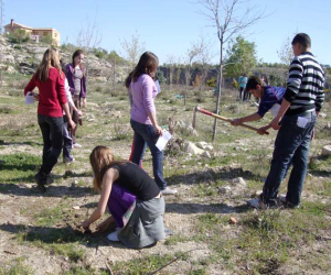 Plantación de árboles de los alumnos del IES de Alhama