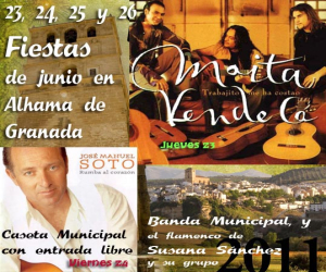 Las actuaciones de José Manuel Soto y Maita Vende Cá, las principales atracciones de la feria de junio de Alhama