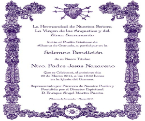 Bendición del nuevo Nazareno