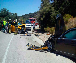 Un total de ocho heridos, uno grave, en un accidente de tráfico entre Alhama y Zafarraya
