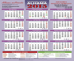 Calendario laboral 2015, y escolar 2014/2015