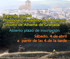 Abierto el plazo de inscripción para el motocross de Alhama