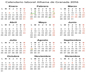 Calendario laboral 2016 y escolar 2015/2016