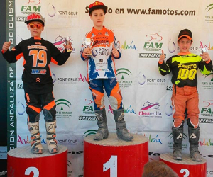 Nuestro alevín en el motocross, Roberto Romero, queda tercero en la competición de Jaén