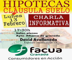 IU organiza con FACUA un acto informativo sobre cláusulas suelo, este lunes 13F