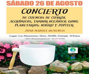 Concierto de cuencos de cuarzo, alquímicos, tambor oceánico y gongs Júpiter y Nibiru