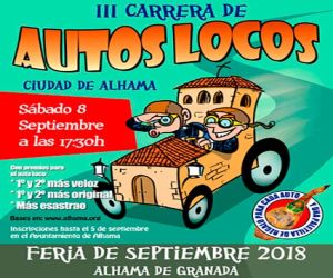 El sábado 8 de septiembre, a las 17:30 h., será la carrera de los “autos locos”