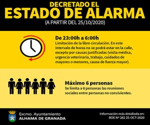 El Estado de Alarma con restricción horaria es de obligado cumplimiento