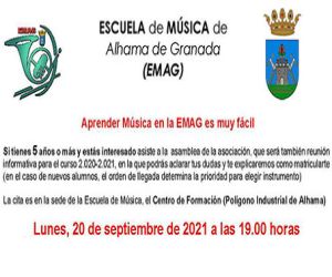 La escuela de música inicia el proceso de matriculación para el curso 2021-2022