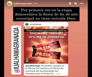 Izquierda Unida denuncia en las redes sociales que, por primera vez, la fiesta de Fin de Año no tiene entrada libre