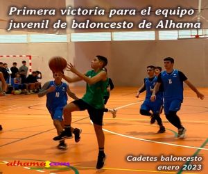 Primera victoria para el equipo juvenil de baloncesto de Alhama