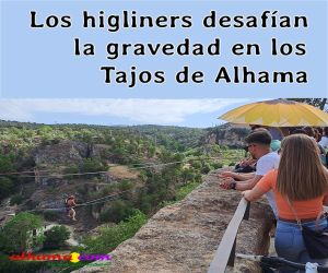 Los higliners desafían la gravedad en los Tajos de Alhama