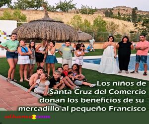 Los niños de Santa Cruz del Comercio donan los beneficios de su mercadillo al pequeño Francisco