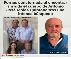Fornes consternada al encontrar sin vida el cuerpo de Antonio José Moles Quintana tras una intensa búsqueda