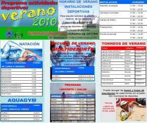 Actividades deportivas para el verano 2010
