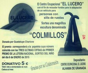 El centro ocupacional de discapacitados de la Comarca recauda 4.664 euros con la rifa de una escultura