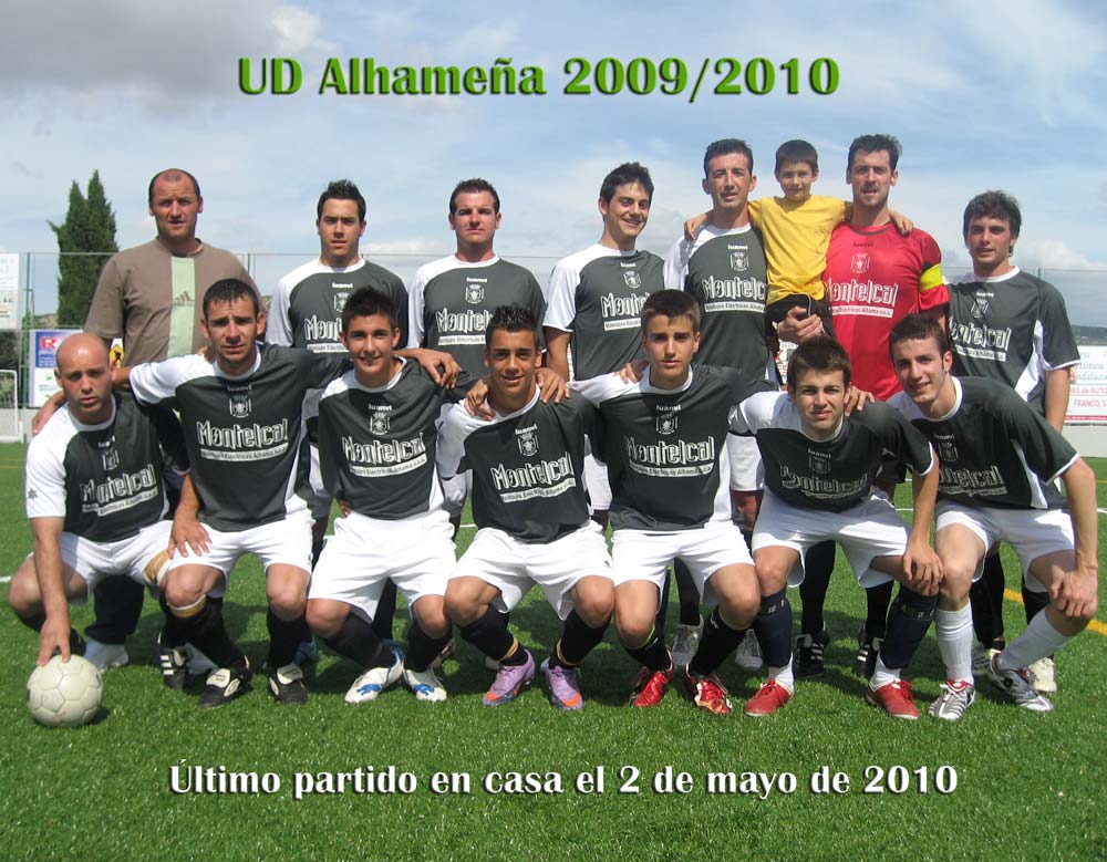  El equipo con el que la UD alhameña despidió la temporada 2009/2010 en Alhama 