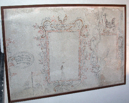 Fresco en la paredes del templo parroquial