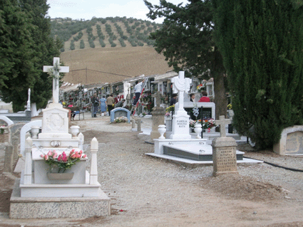 Tumbas y nichos del cemeterio de Alhama