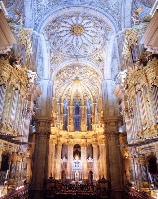  Vista interior de la catedral de Málaga 