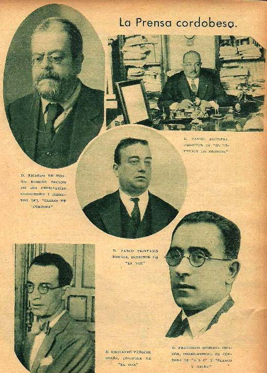  Personajes de la prensa cordobesa en los primeros años 30, entre ellos Pablo Troyano  